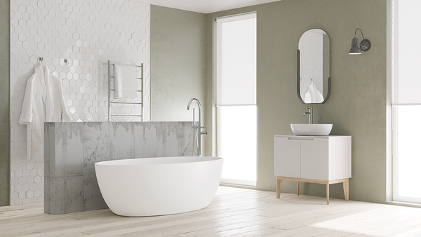 Gabriella Freestanding Bath Pearl White 1500x800x465 (No Overflow)