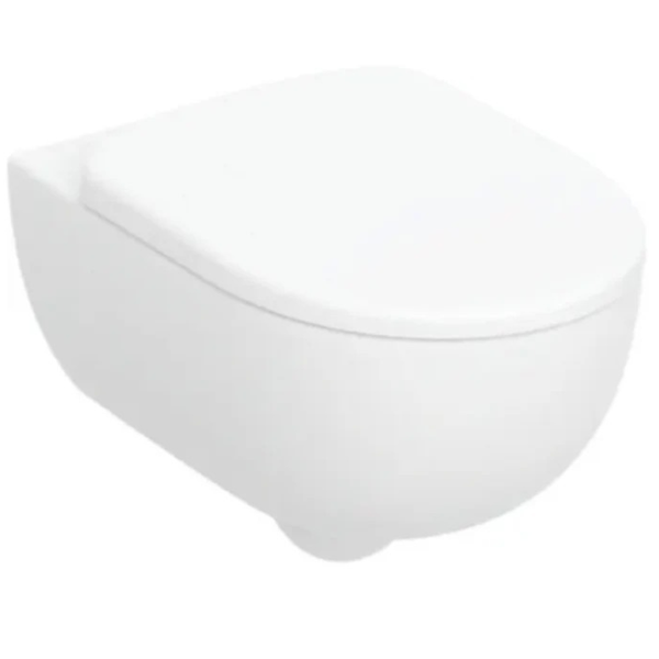 Geberit Selnova Premium wall-hung WC set, washdown, shrouded, rimfree with WC seat