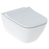 Geberit Smyle Square Wall-hung WC set, Washdown, Shrouded, Rimfree, with WC seat, Overlapping Lid