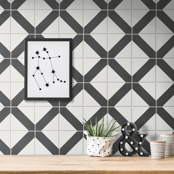 H15 Gemini Black 2 150x150x8.5mm Porcelain Matt Tiles (1.00sqm/box)