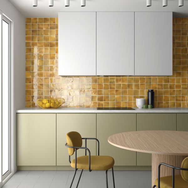 Hanoi Cuadrado Caramel 100x100x9mm Ceramic Gloss Tiles (0.60sqm/box)