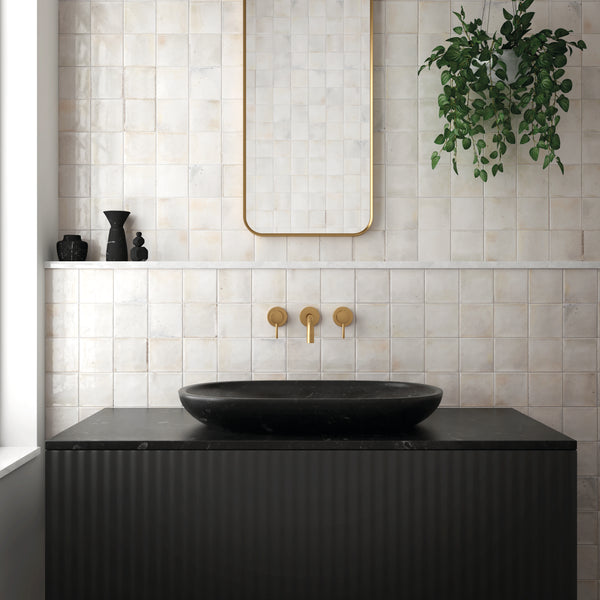 Hanoi Cuadrado White 100x100x9mm Ceramic Gloss Tiles (0.60sqm/box)