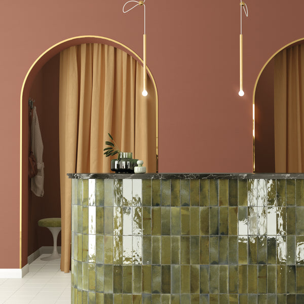 Hanoi Subway Wild Olive 65x200x9mm Ceramic Gloss Tiles (0.50sqm/box)
