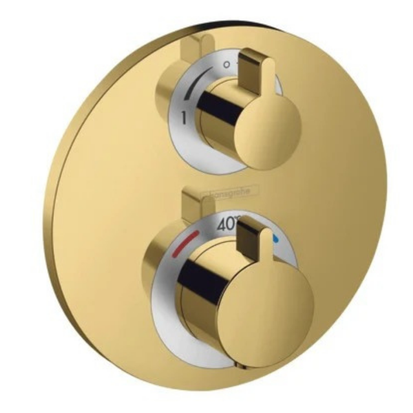 Hansgrohe Ecostat S Thermostat For Concealed Installation For 2 Functions Polished Gold Optic