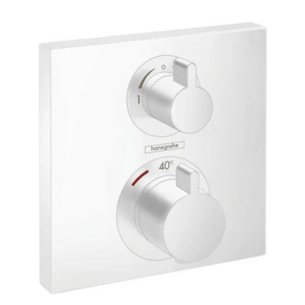 Hansgrohe Ecostat Square Thermostat For Concealed Installation For 2 Functions Matt White