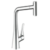 Hansgrohe Metris Select M71 Single Lever Kitchen Mixer 320, Pull-Out Spout, 1Jet Chrome