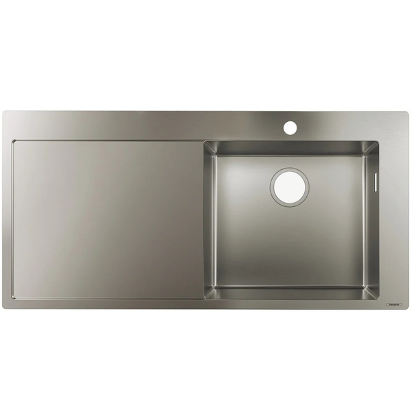Hansgrohe S71 S715-F450 Built-In Sink 450 With Drainboard Left Stainless Steel