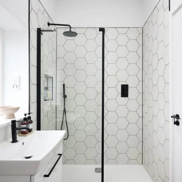 Hexagon Basic White Tiles