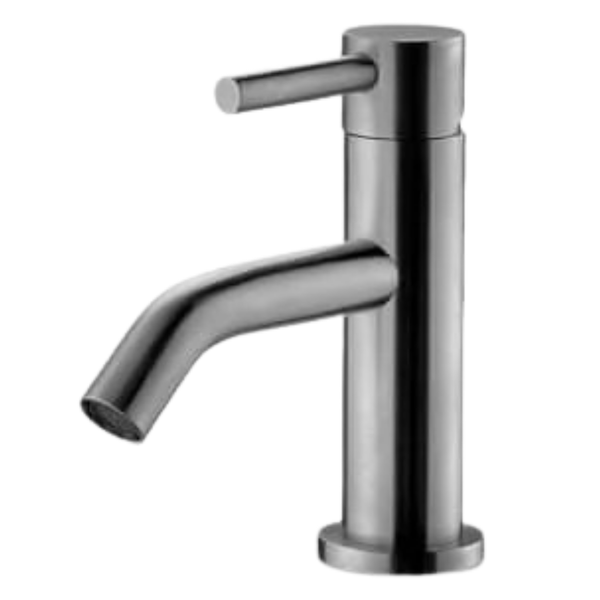 JEE-O Slimline Topmounted Basin Mixer Stainless Steel, Brushed