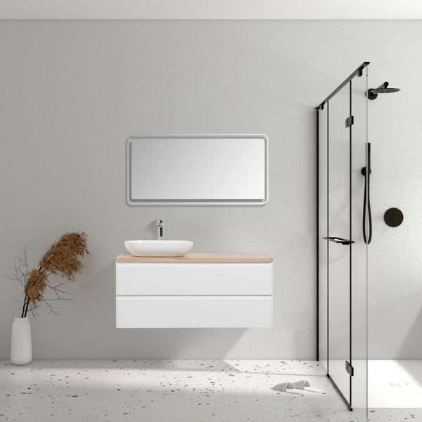 Lazio 1200 White Double Draw Vanity Set