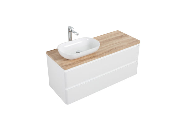 Lazio 1200 White Double Draw Vanity Set