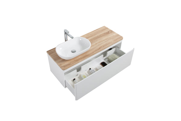 Lazio 1200 White Single Draw Vanity Set