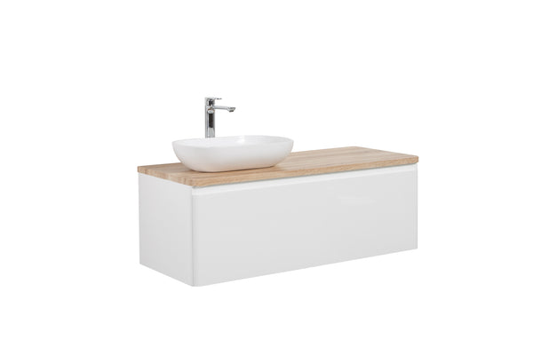 Lazio 1200 White Single Draw Vanity Set