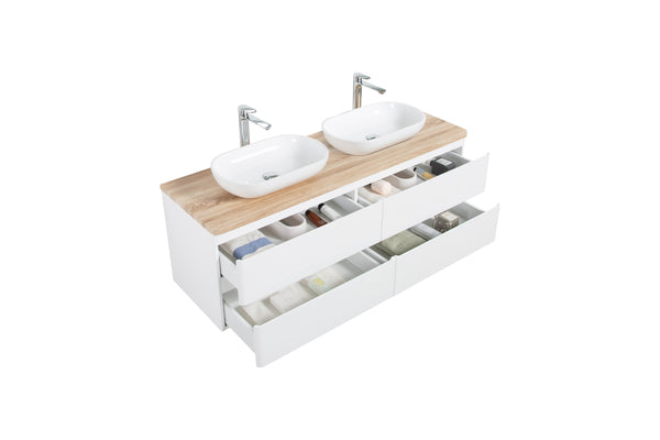 Lazio 1500 White Four Draw Vanity Set