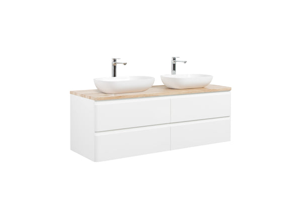 Lazio 1500 White Four Draw Vanity Set