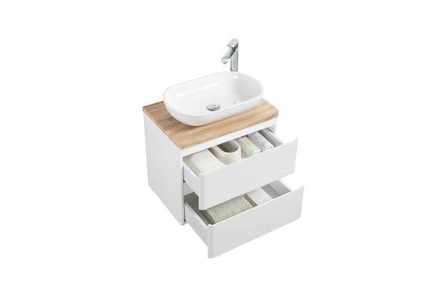 Lazio 600 White Double Draw Vanity Set