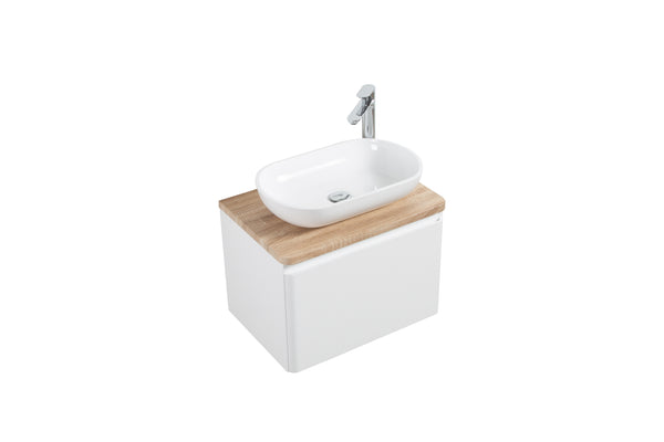 Lazio 600 White Single Draw Vanity Set