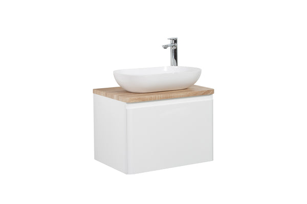 Lazio 600 White Single Draw Vanity Set