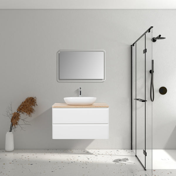 Lazio 900 White Double Draw Vanity Set