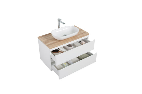Lazio 900 White Double Draw Vanity Set