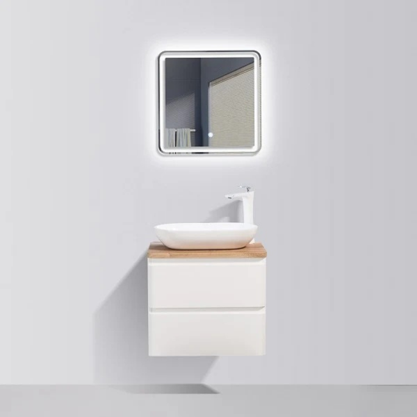 Lazio 600 White Double Draw Vanity Set