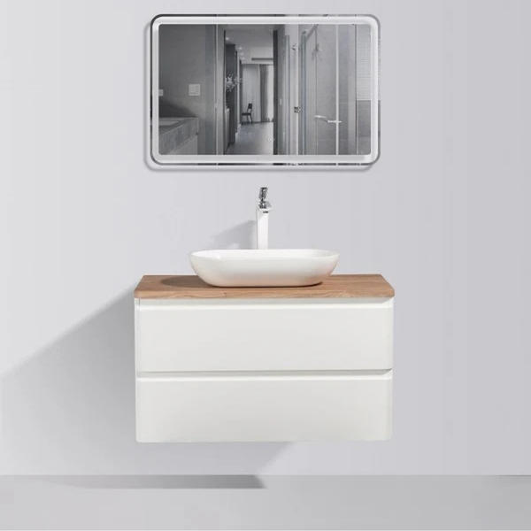 Lazio 900 White Double Draw Vanity Set