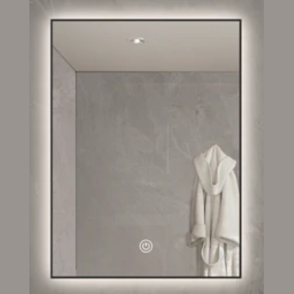 Led Sophia Black Framed Square Mirror