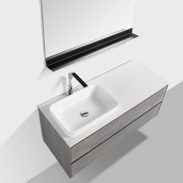 Madrid 1200 Concrete Double Drawer Vanity Set