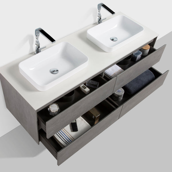 Madrid 1500 Concrete Four Drawer Vanity Set