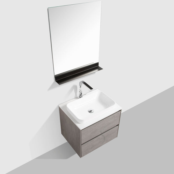 Madrid 600 Concrete Double Drawer Vanity Set