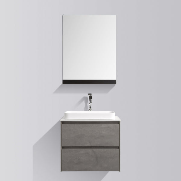 Madrid 600 Concrete Double Drawer Vanity Set