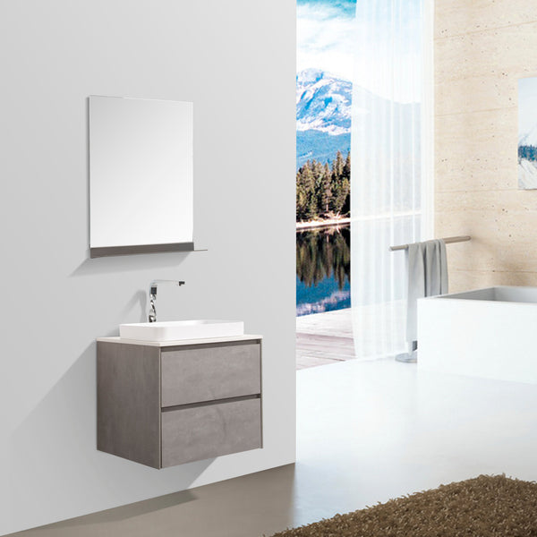 Madrid 600 Concrete Double Drawer Vanity Set