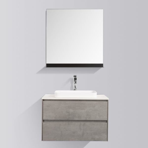 Madrid 800 Concrete Double Drawer Vanity Set