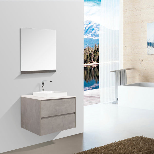 Madrid 800 Concrete Double Drawer Vanity Set