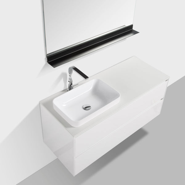 Madrid 1200 White Double Drawer Vanity Set