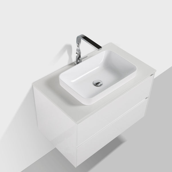 Madrid 800 White Double Drawer Vanity Set