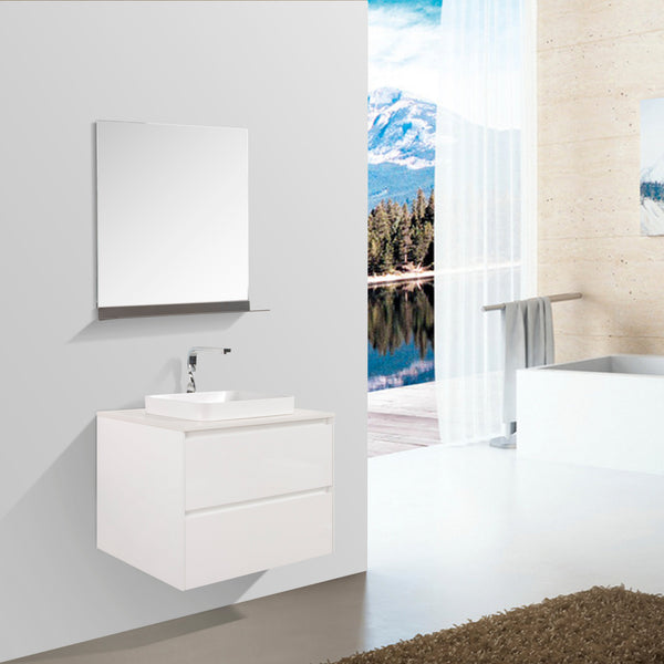 Madrid 800 White Double Drawer Vanity Set
