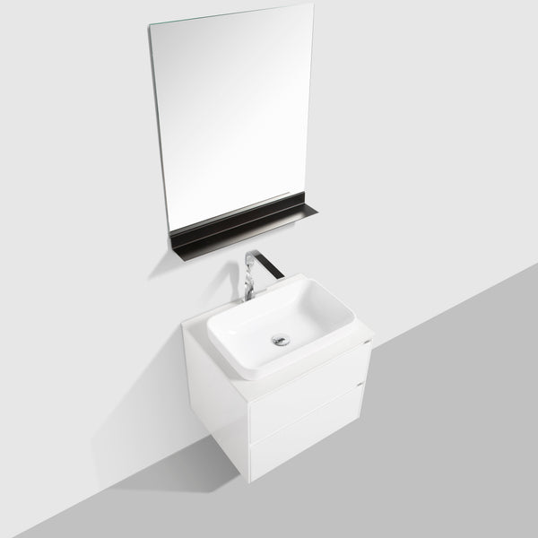 Madrid 600 White Double Drawer Vanity Set