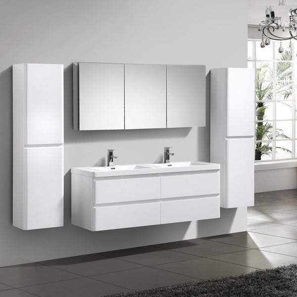 Milan 1500 White Vanity Set
