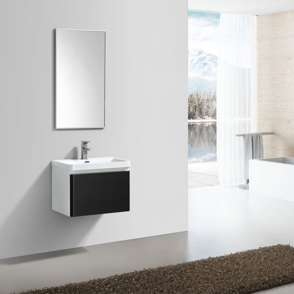 Milan 600Black Single Drawer Vanity Set
