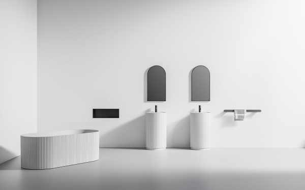 Arc Medium Mirror Black 1000x400x30mm