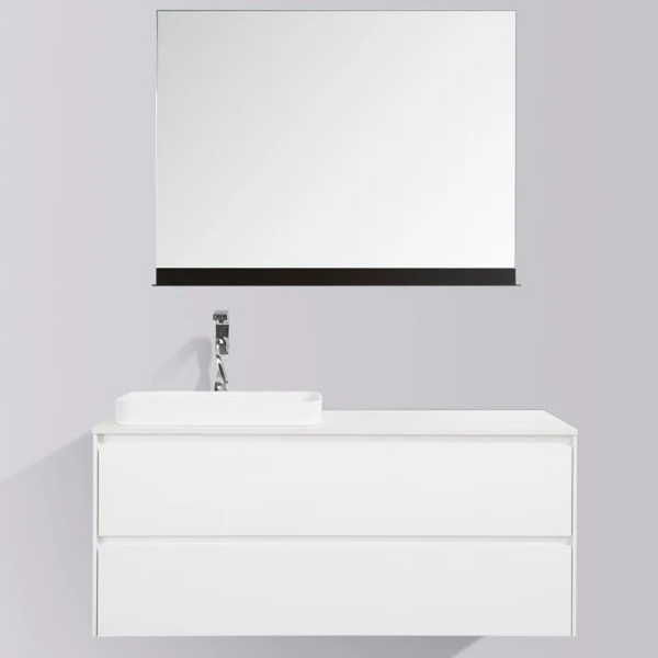 Madrid 1200 White Double Drawer Vanity Set