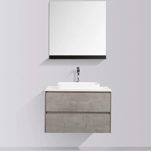 Madrid 800 Concrete Double Drawer Vanity Set