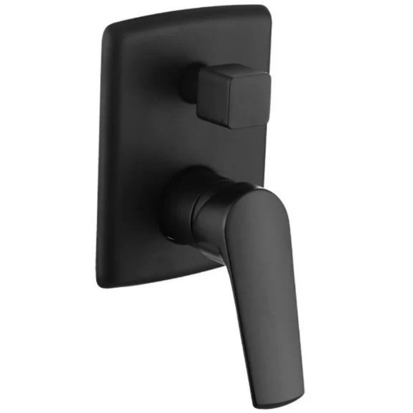 Magnetite Bath/Shower U/Tile Mixer + Diverter Black