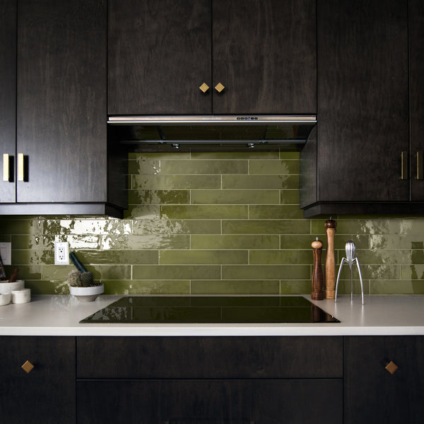 Manacor Metro Basil Green 65x400x9mm Ceramic Gloss Tiles (1.00sqm/box)