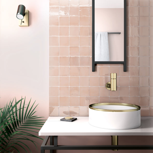 Manacor Cuadrado Blush Pink 100x100x9mm Ceramic Gloss Tiles (0.50sqm/box)