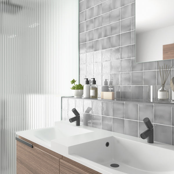 Manacor Cuadrado Mercury Grey 100x100x9mm Ceramic Gloss Tiles (0.50sqm/box)
