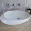 Medium Pebble Countertop Basin White