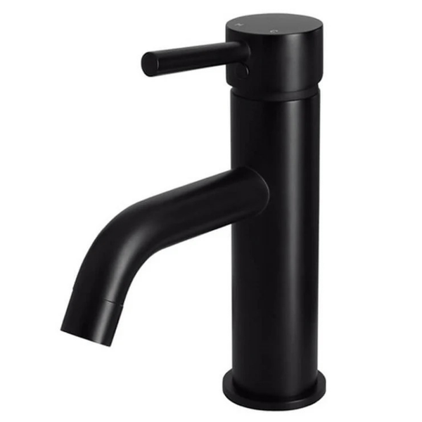 Meir Short Basin Mixer - Curved Spout (Matt Black)