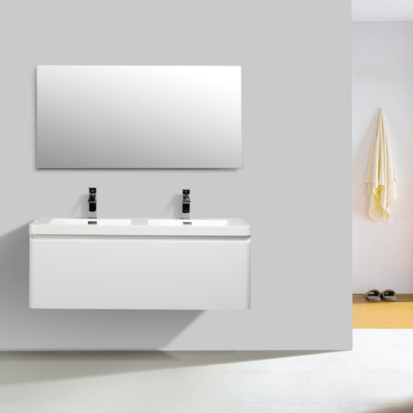 Milan 1200 Single White Vanity Set
